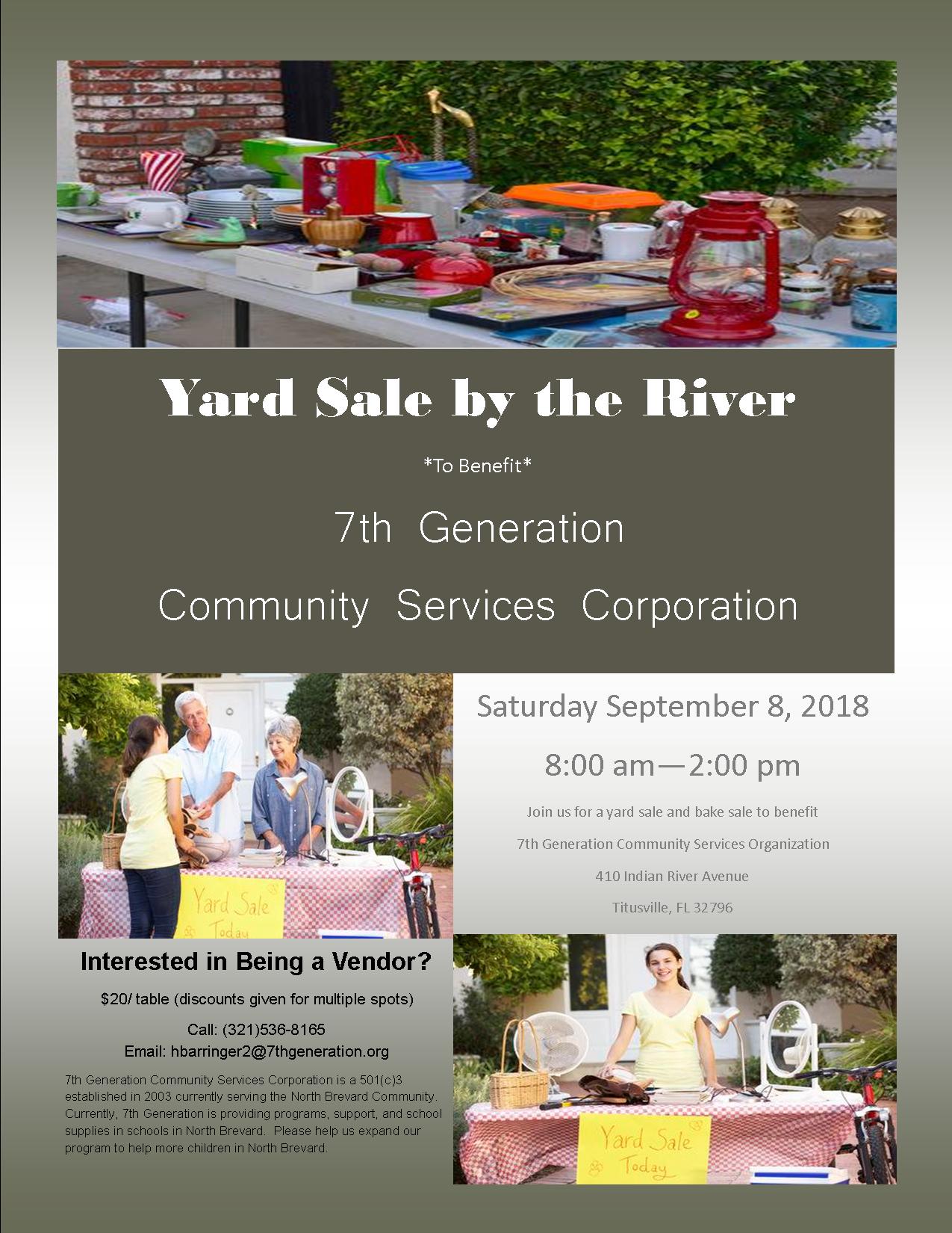 Yard Sale by the River September 8th